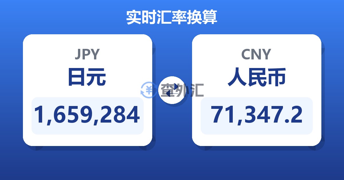 1,659,284日元兑人民币