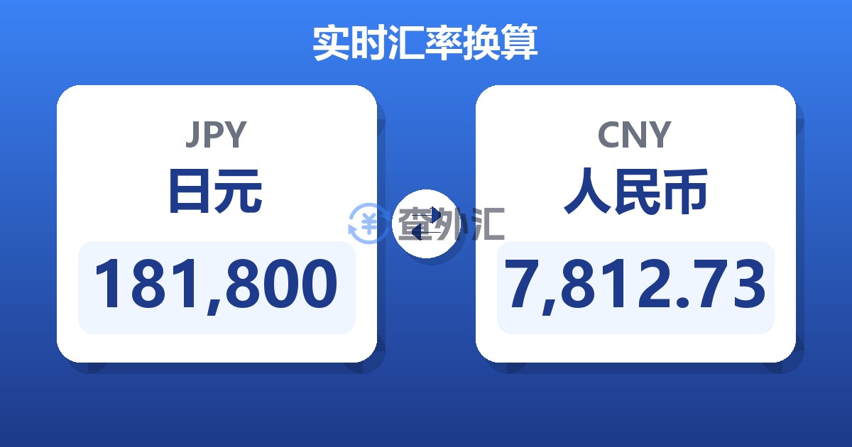 181,800日元兑人民币