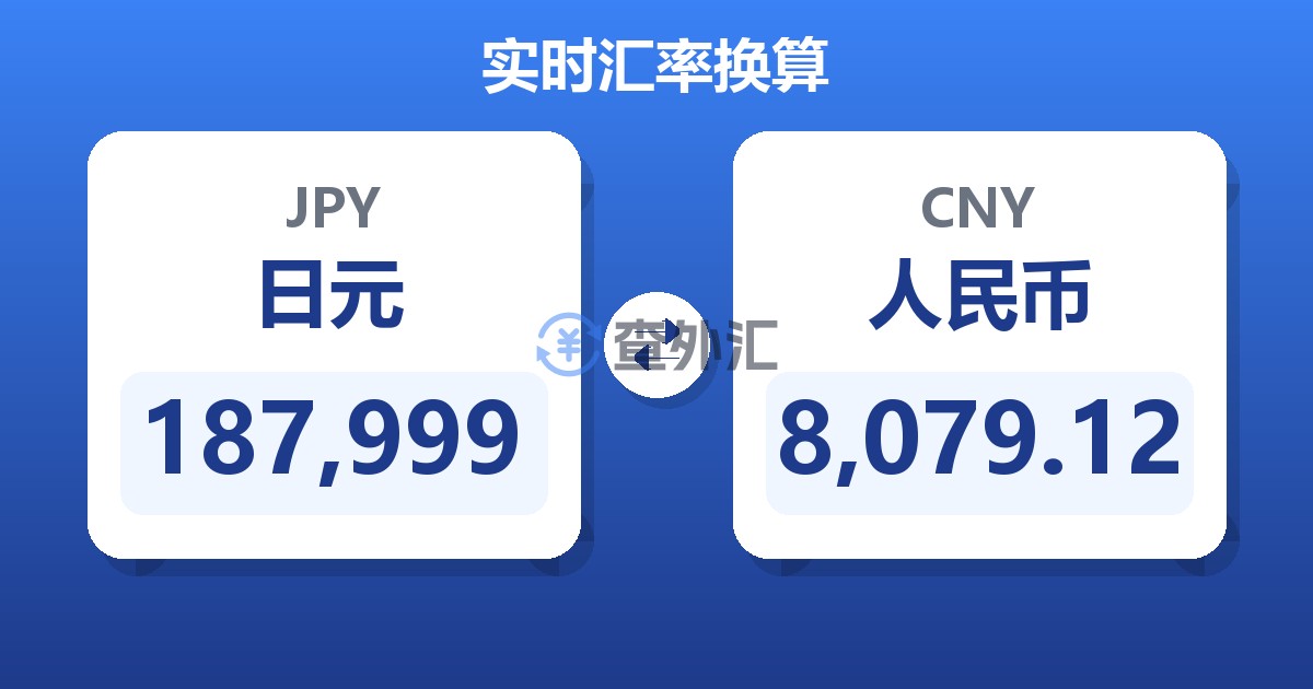 187,999日元兑人民币