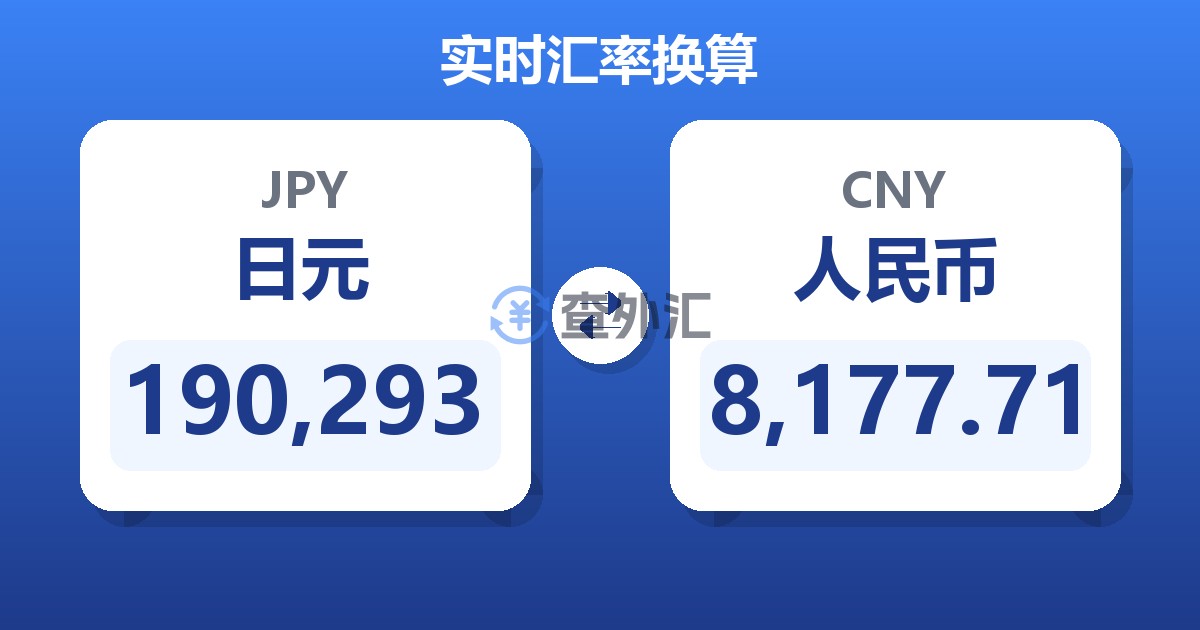 190,293日元兑人民币