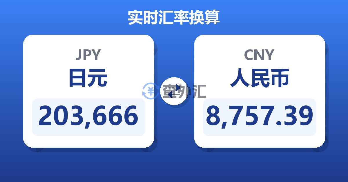 203,666日元兑人民币