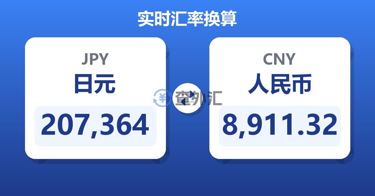 207,364日元兑人民币