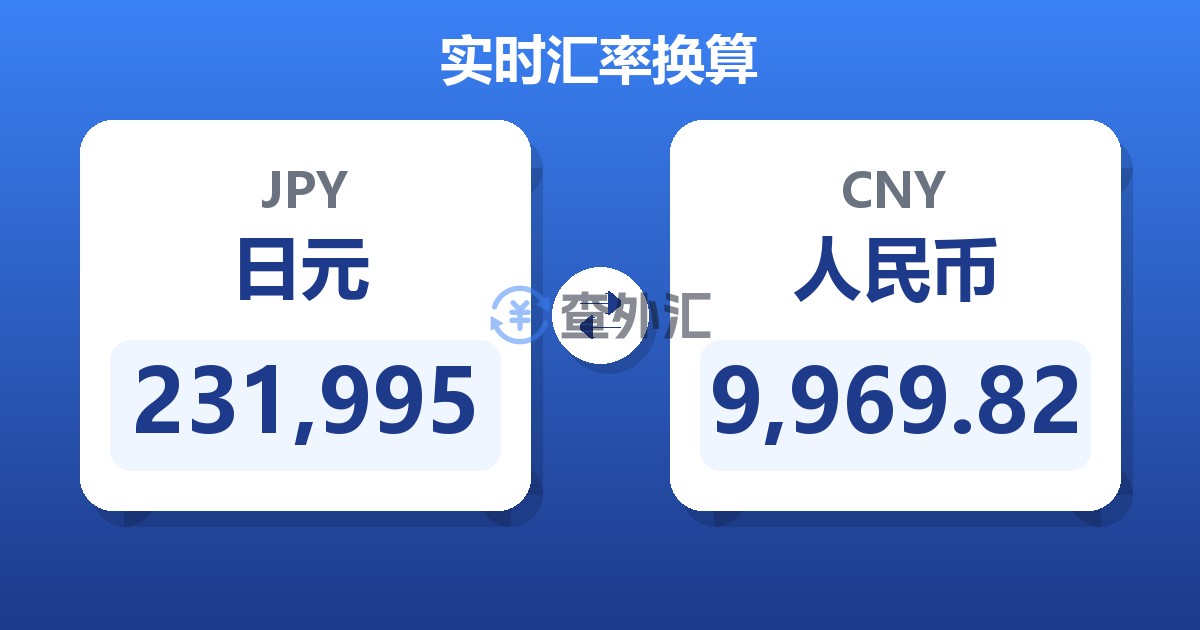 231,995日元兑人民币