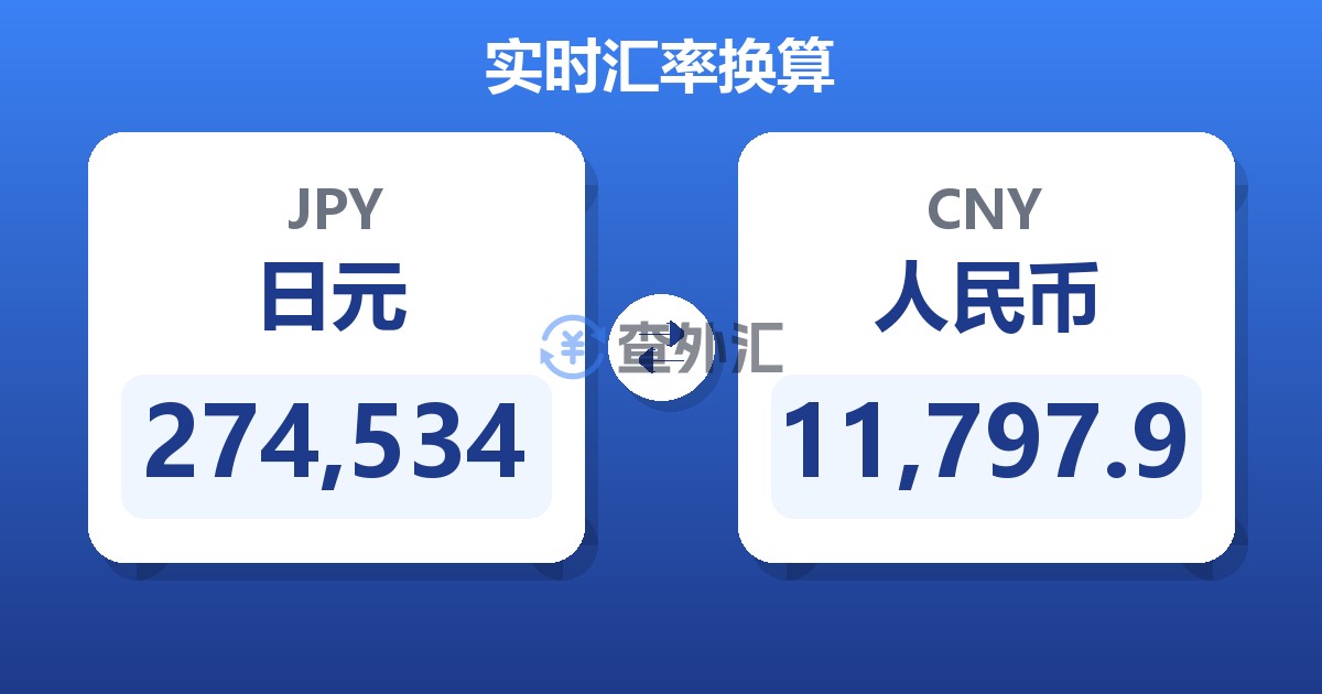 274,534日元兑人民币