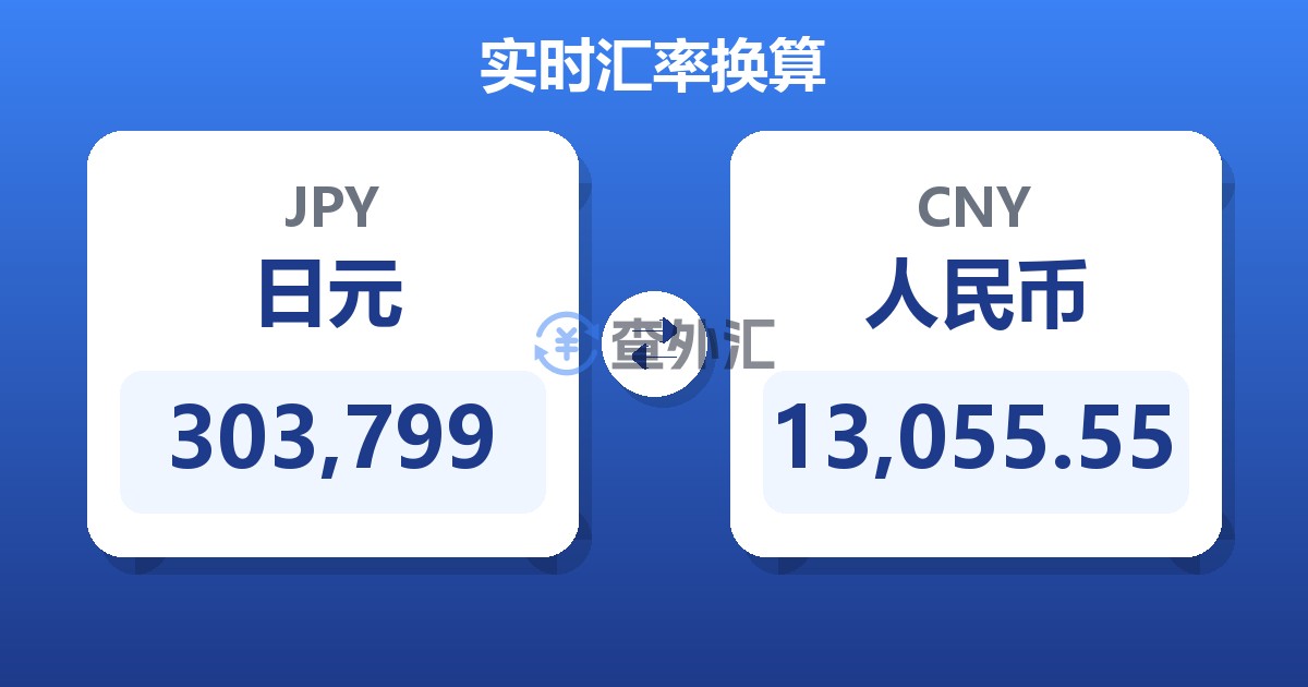 303,799日元兑人民币