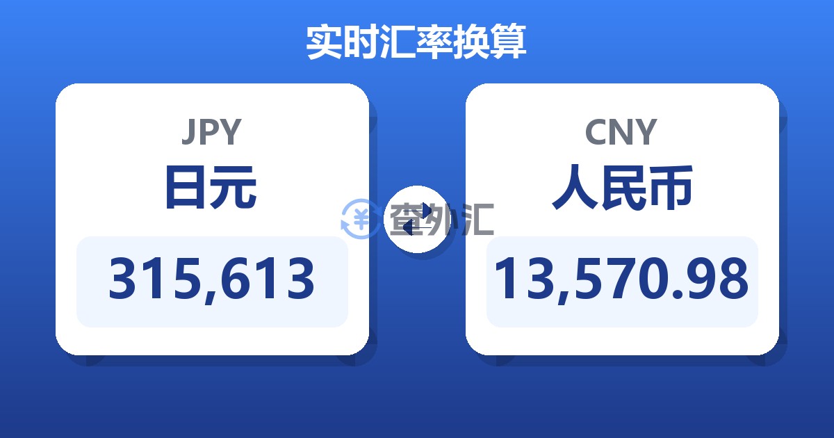 315,613日元兑人民币