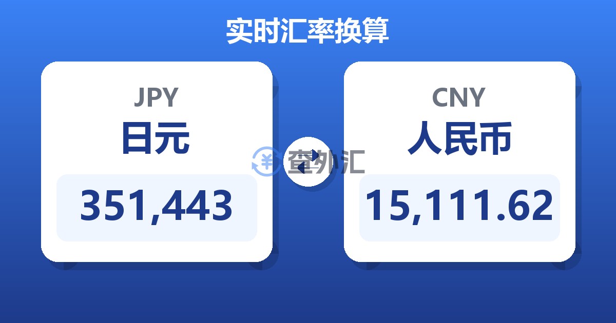 351,443日元兑人民币