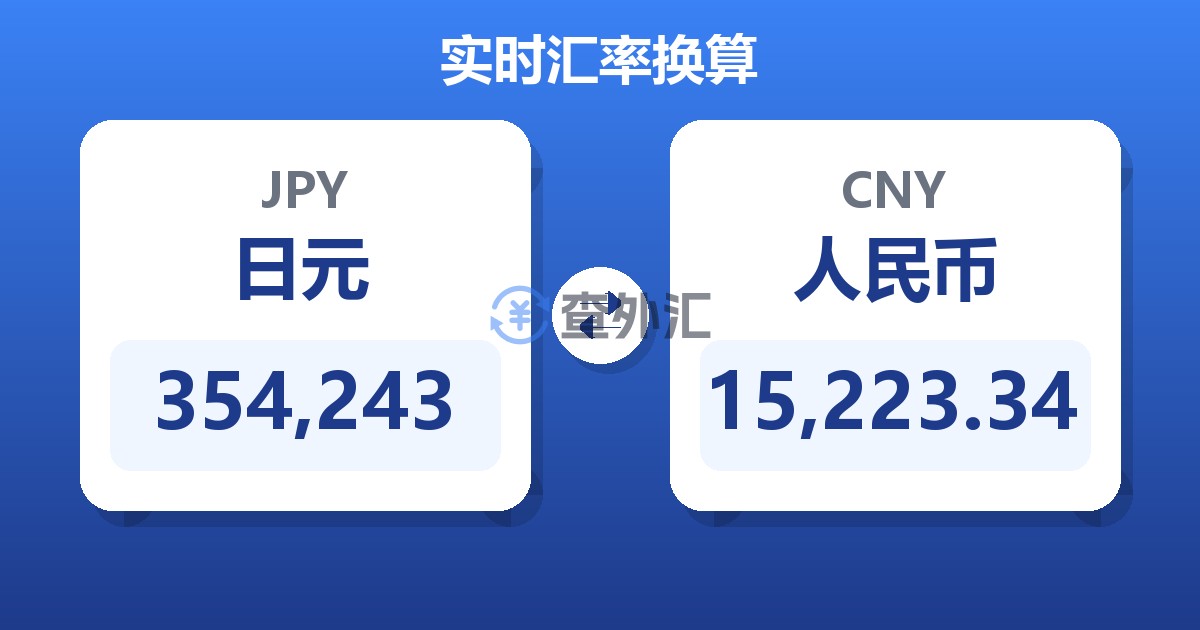354,243日元兑人民币