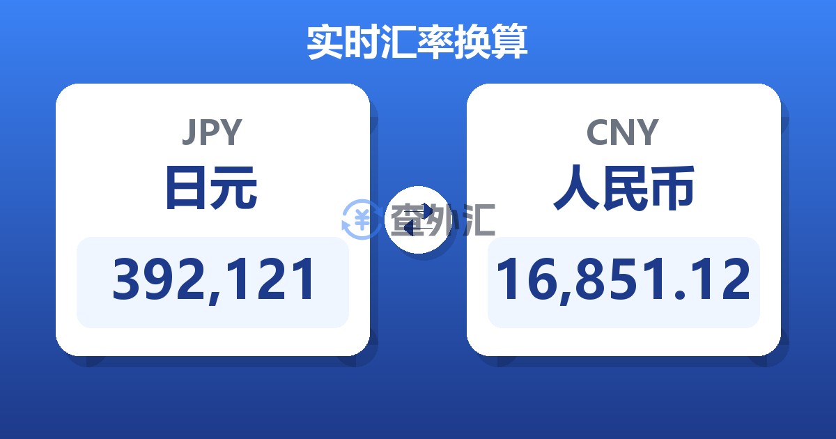 392,121日元兑人民币