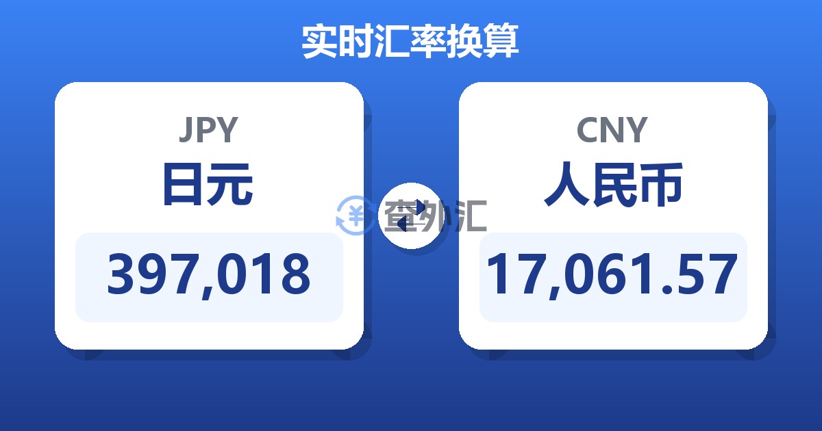 397,018日元兑人民币
