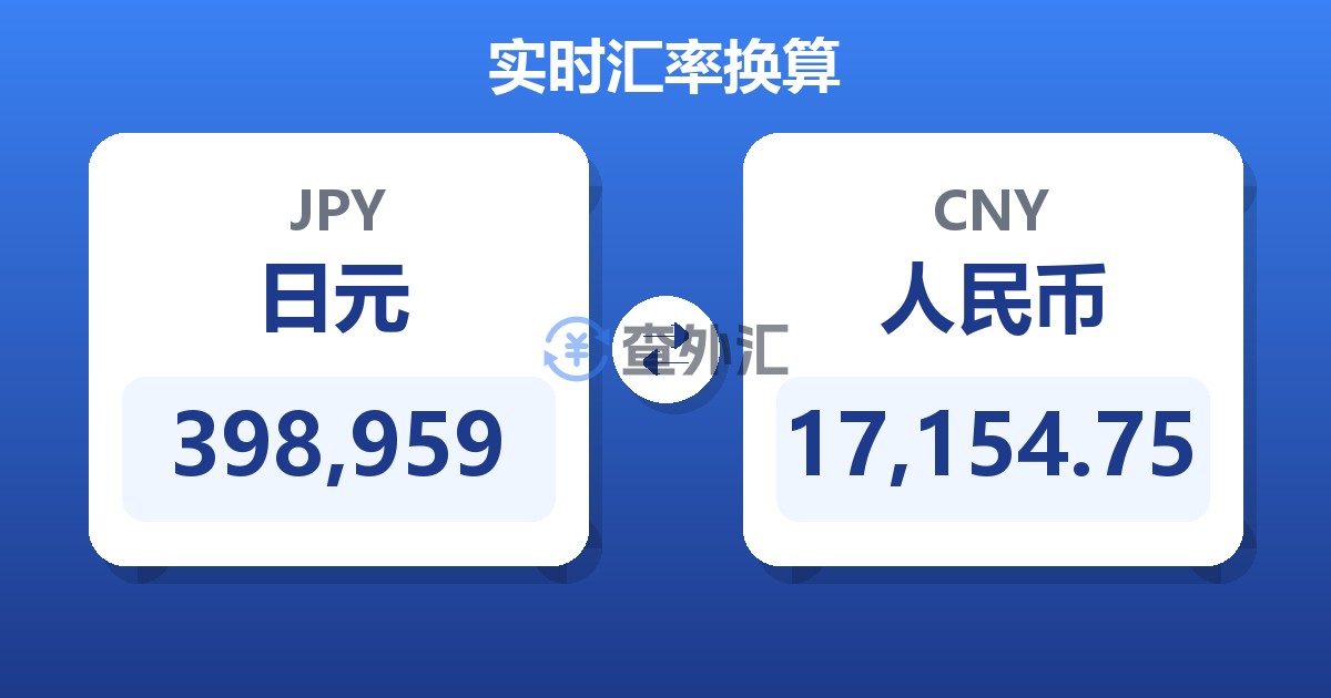 398,959日元兑人民币