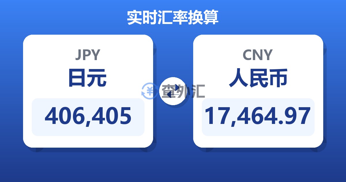 406,405日元兑人民币