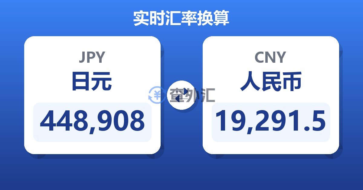 448,908日元兑人民币