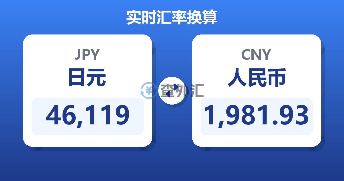 46,119日元兑人民币