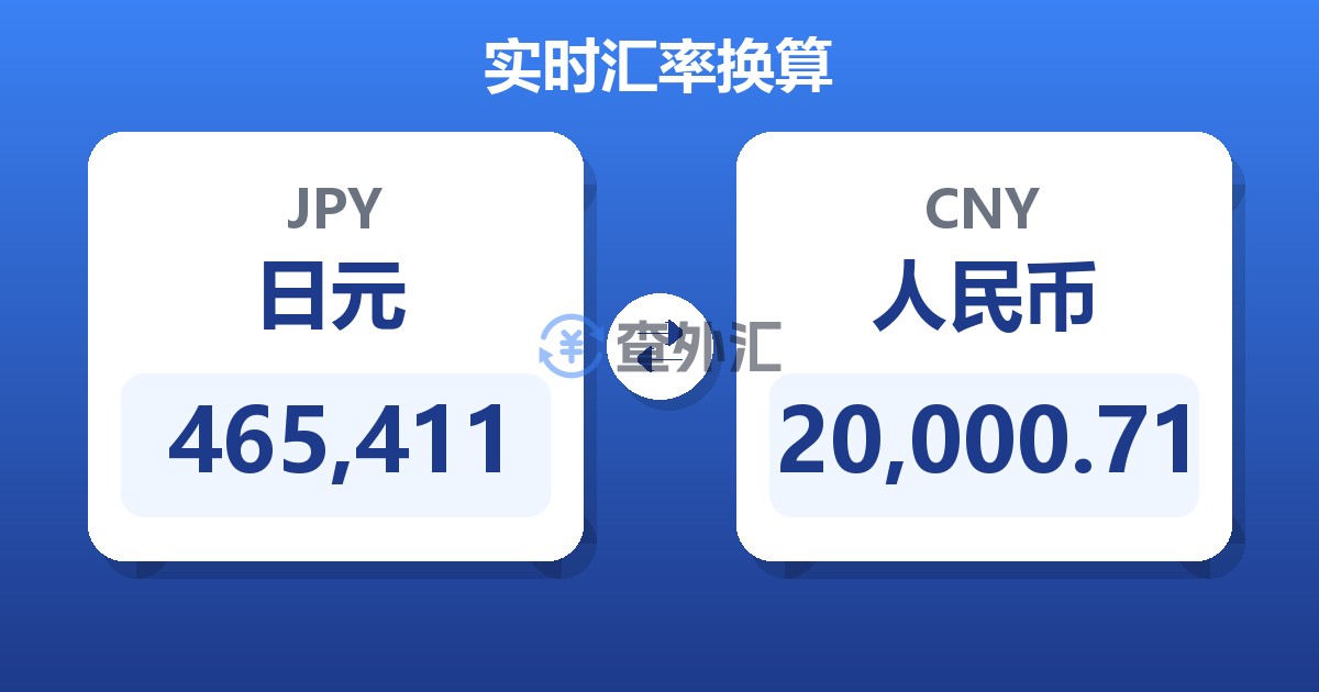 465,411日元兑人民币