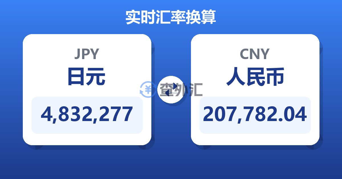4,832,277日元兑人民币