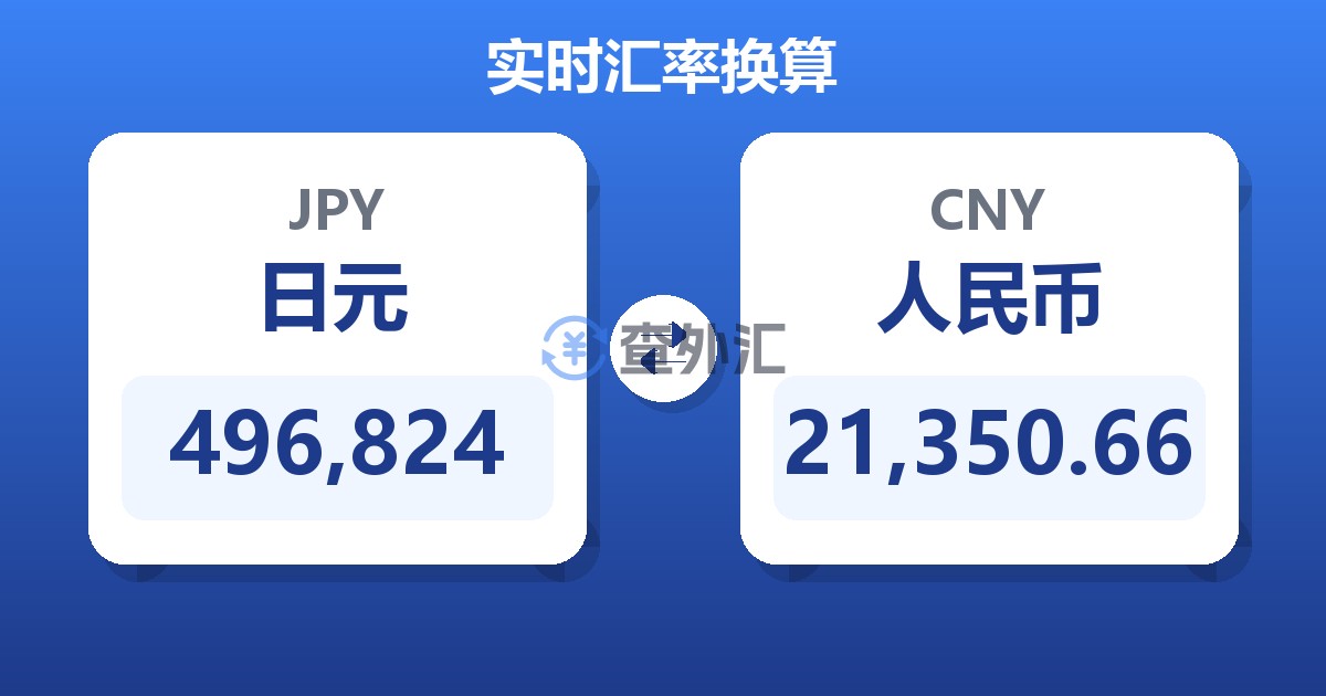 496,824日元兑人民币
