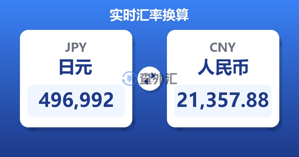 496,992日元兑人民币