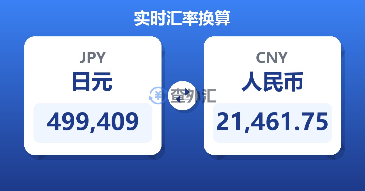 499,409日元兑人民币