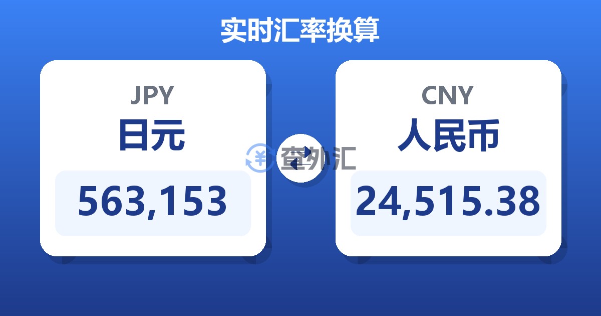 563,153日元兑人民币