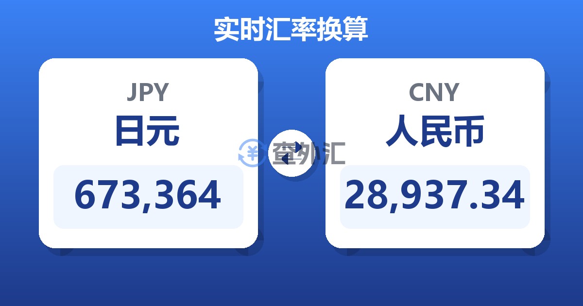 673,364日元兑人民币