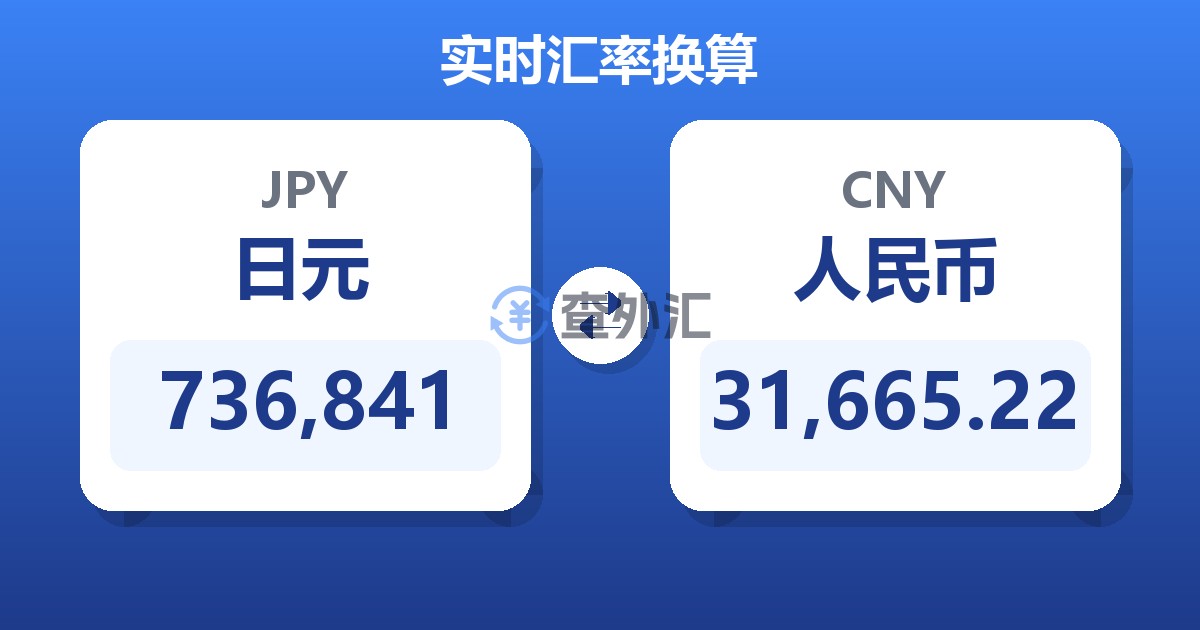 736,841日元兑人民币