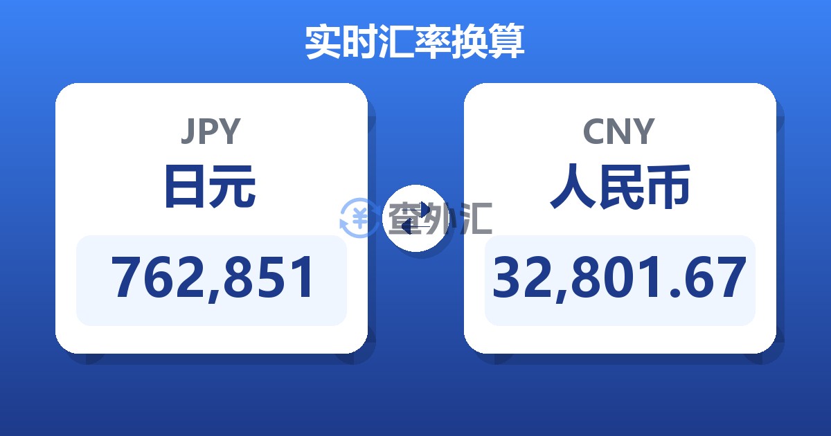 762,851日元兑人民币