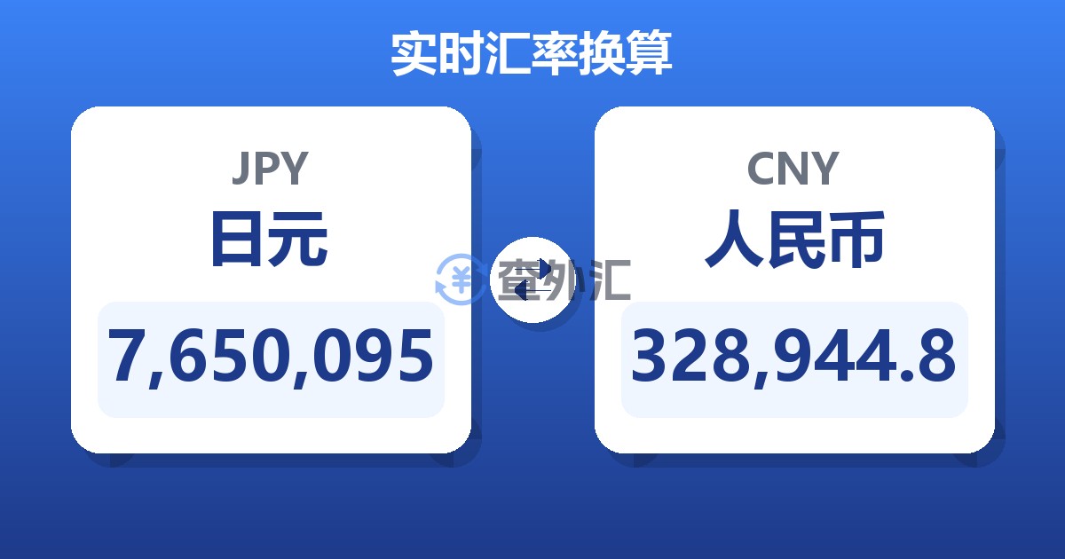 7,650,095日元兑人民币