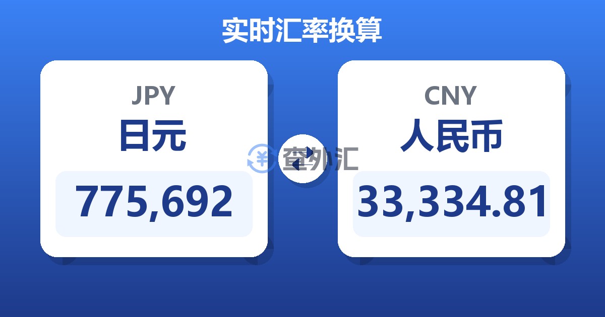 775,692日元兑人民币