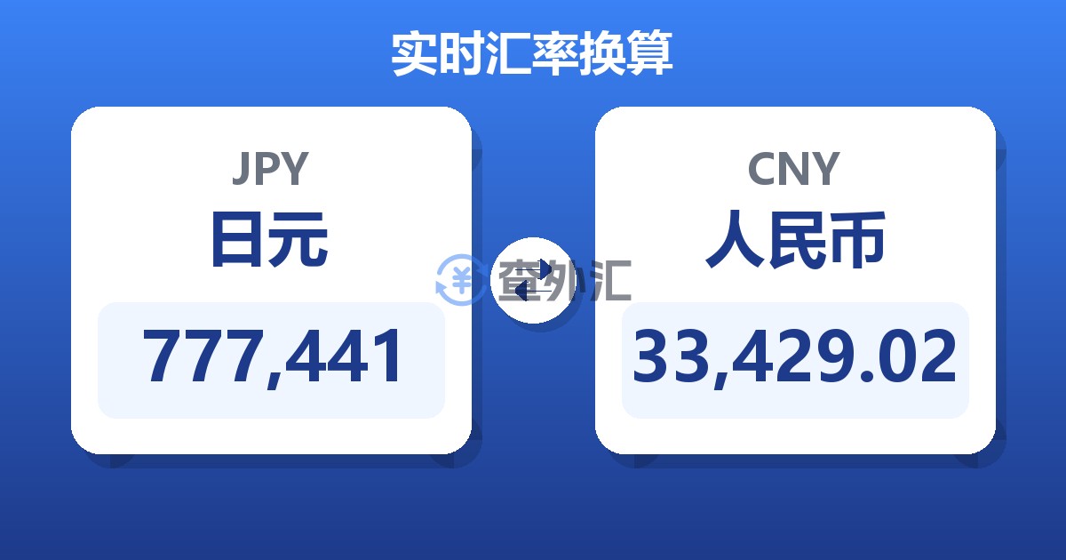 777,441日元兑人民币