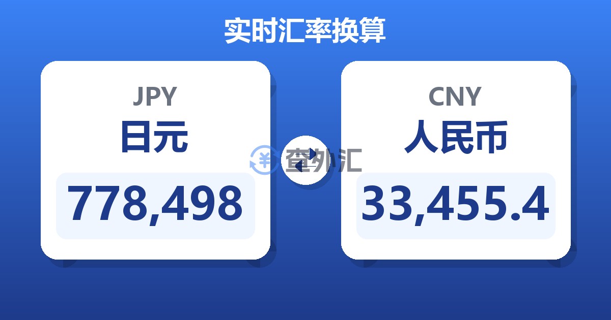 778,498日元兑人民币