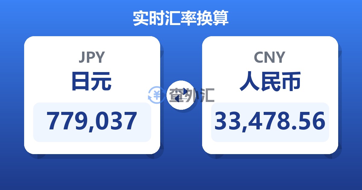 779,037日元兑人民币