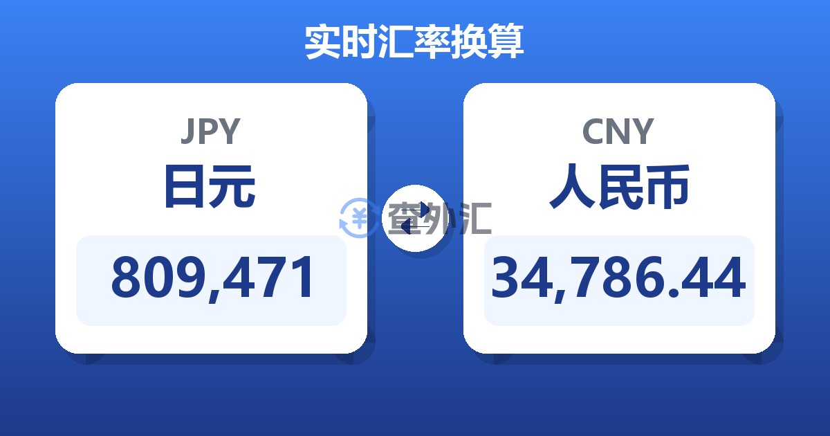 809,471日元兑人民币