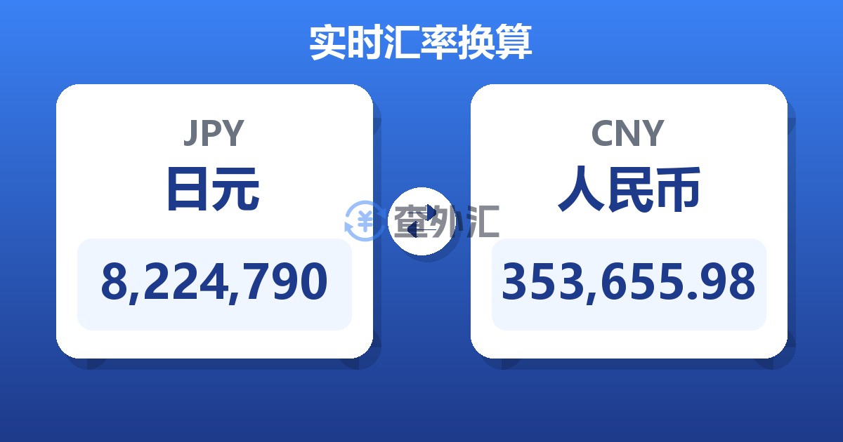 8,224,790日元兑人民币