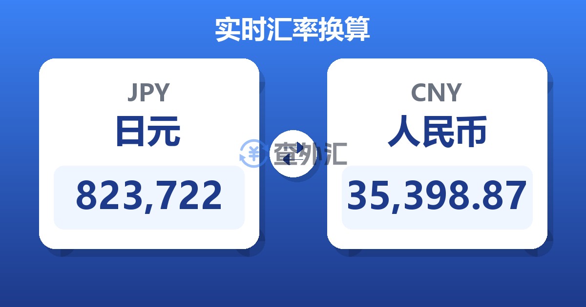 823,722日元兑人民币