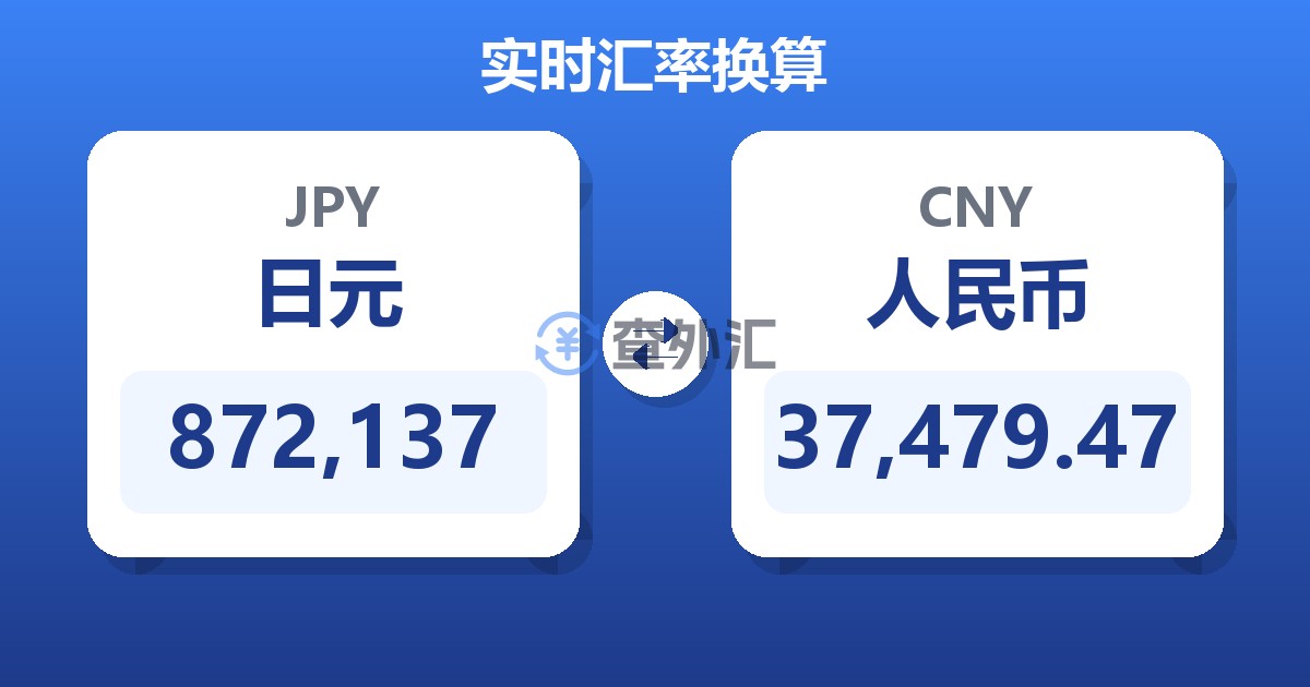 872,137日元兑人民币