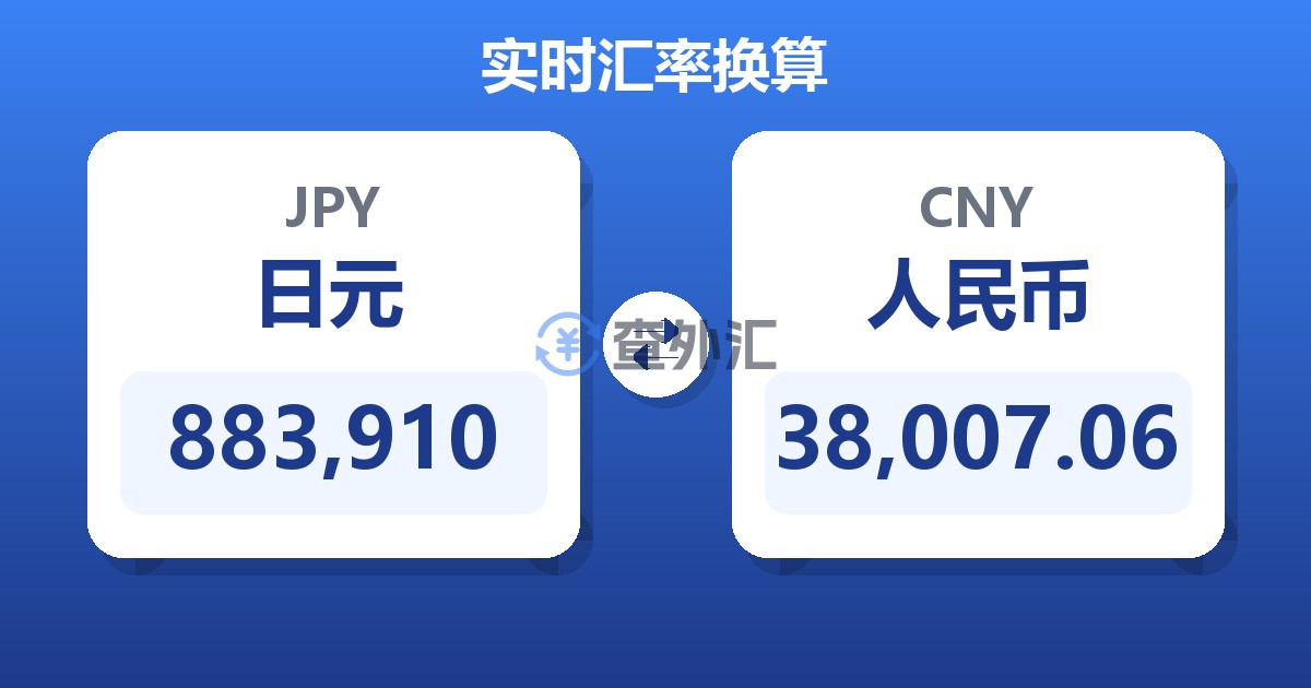 883,910日元兑人民币
