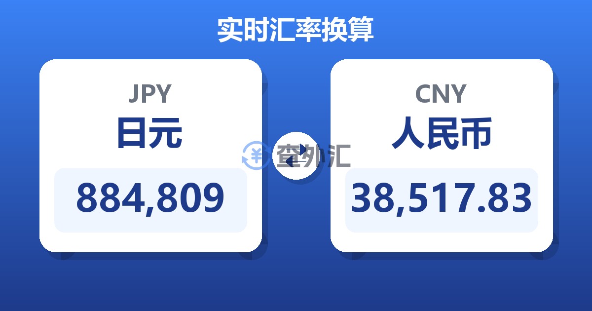 884,809日元兑人民币