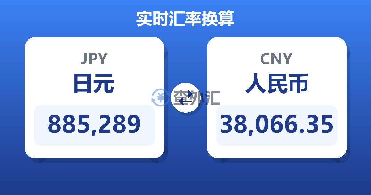 885,289日元兑人民币
