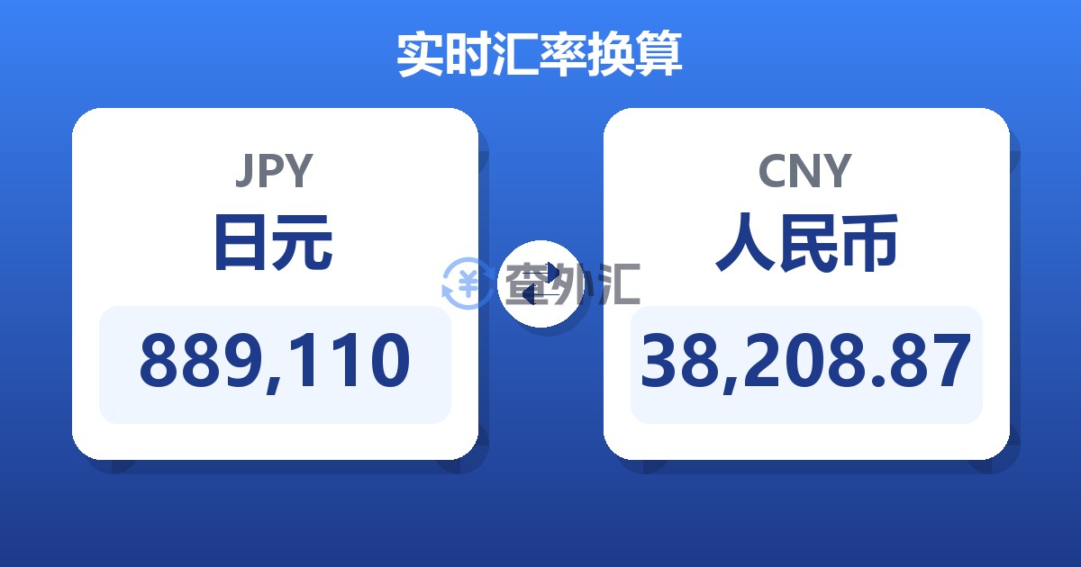 889,110日元兑人民币