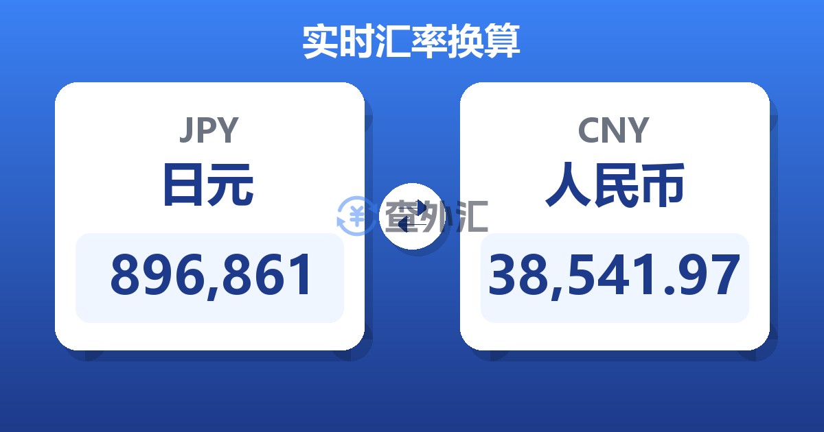 896,861日元兑人民币