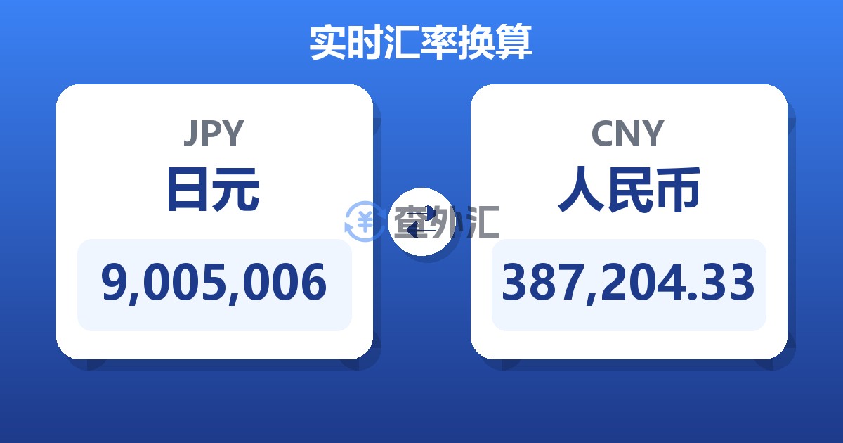 9,005,006日元兑人民币
