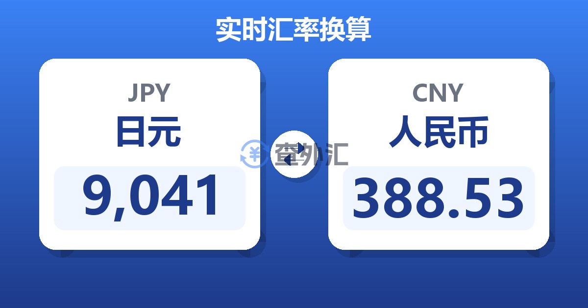 9,041日元兑人民币