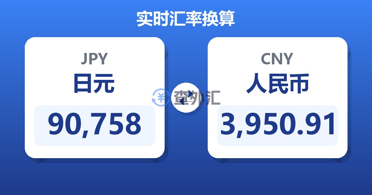 90,758日元兑人民币