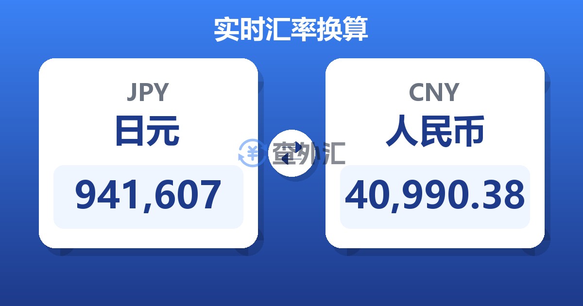 941,607日元兑人民币