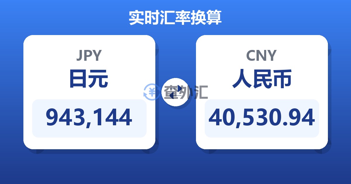 943,144日元兑人民币