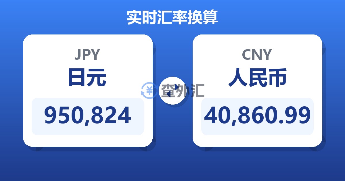 950,824日元兑人民币