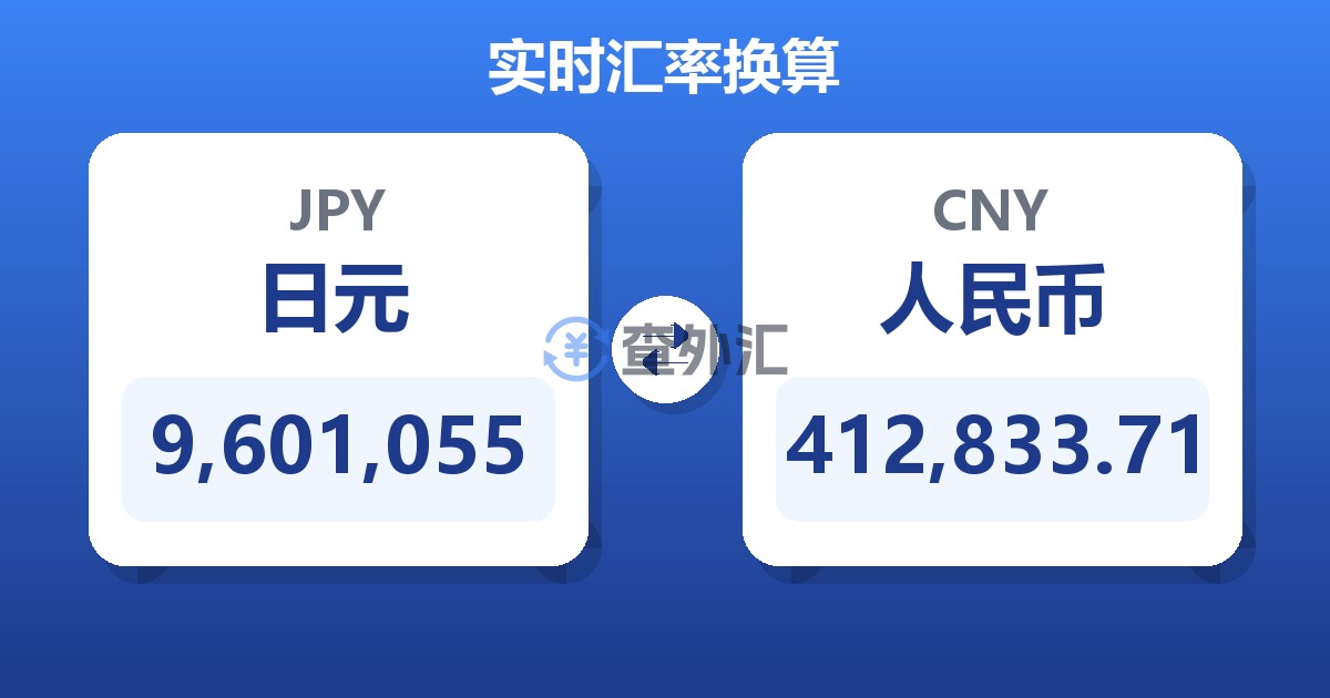 9,601,055日元兑人民币