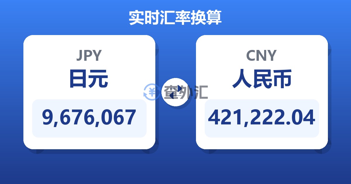 9,676,067日元兑人民币