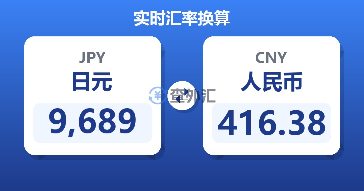 9,689日元兑人民币